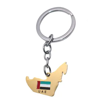 Zkd Spojené Arabské Emiráty mapa SAE vlajka nehrdzavejúcej ocele kľúčenky krúžok na kľúče