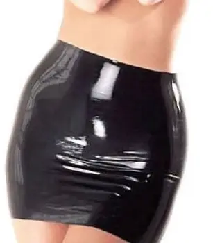 Špeciálna Ponuka Na Sklade Latex Bezšvíkové Sukne Latexu Mini Šaty S-Veľkosť L Čierna Iba