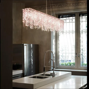 Nový dizajn dlho krištáľový luster LED svetlo, dĺžka 100 cm lesk moderne lampadario jedáleň obývacia izba luster