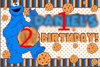 Vlastné Cookie Monster 1. Narodeniny Dodanie Prekladané pozadí Vysokej kvality Počítač tlač strany zázemia