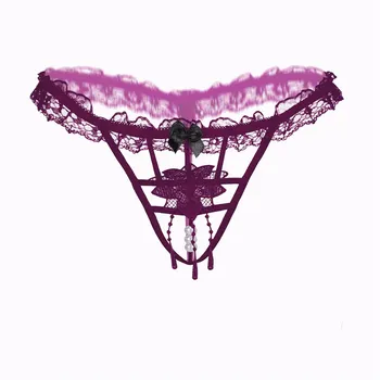 Ženy Sexy G String vyšívané Čipky Otvor Luk strapec lištovanie Tangá Nohavičky Šortky tangas Bielizeň Underwears Spodky 2019