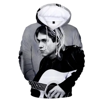 Hip Hop Kurt Cobain Hoodie Mužov 3D tie Dye Tlač Bluzy Pre Par Sudaderas Invierno Hombre Plus Veľkosť okolo Krku, Mikiny 4XL