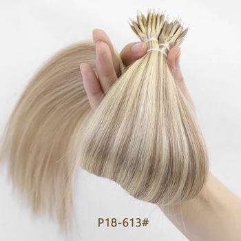 MRSHAIR Nano Krúžky Mikro Guľôčky Ľudské Vlasy Rozšírenia NonRemy Hnedé Vlasy na Blond Pure Color 50-200strands 12 16 20 24 Palec