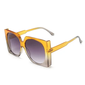 Žltá Sivá Námestie Odtiene pre Dámske slnečné Okuliare Retro Veľký Rám Nadmerné Slnečné Okuliare Žien Retro lunettes de soleil UV400
