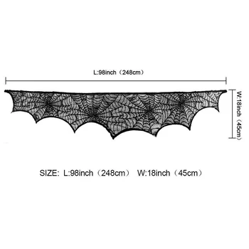 Pavučinu Krb Šatku Halloween Party Dekorácie Čipky Black Spider Web Plášť 248cm*45 cm Domov Dodávky JPDZS760