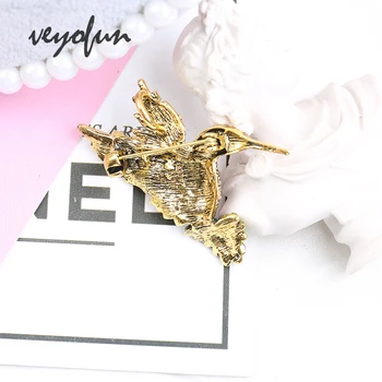 Veyofun Vintage Kolibrík ZA Drahokamu Brošňa pin pre Ženy Módne Šperky Príslušenstvo Nové 2019