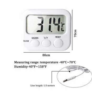 Chladnička Akvárium Kuchyňa Elektronické LCD displej, Max-Min Teplomer Digitálny Thermo Teplota meradla, s Sondy Kábel Senzora