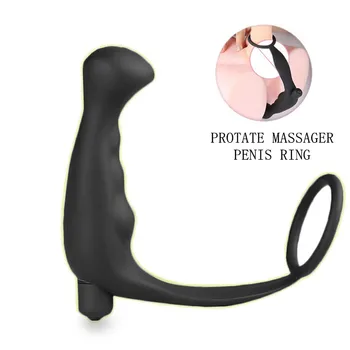 10 Rýchlosť Sexuálne hračky Prostaty Masér vibračný penis krúžok Análny sex hračky pre mužov oneskorenie Ejakulácie sex produkty gay análny Zadok Plu