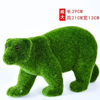39 cm Veľká Zelená Medveď Umelé Moss Hrnú Zvieratá Falošné Zvieratá Skutočný Dotyk Remeslá Rodinnú oslavu A Výzdobu