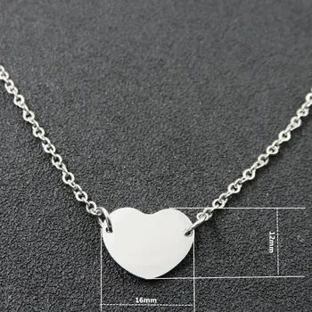 Srdce Módny Náhrdelník z Nehrdzavejúcej Ocele Prázdne Láska Srdce Náhrdelník Prívesok DIY Logo Šperky