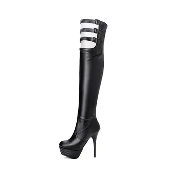 MORAZORA 2020 veľká veľkosť 46 stehna vysoká nad kolená, topánky ženy kolo prst tenké vysoké platformy topánky sexy gladiator topánky žena