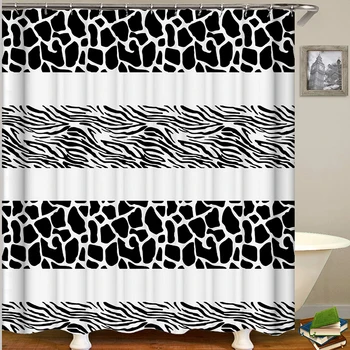 Zebra vzor prúžok sprchový záves čiernej a bielej kúpeľni sprchovací záves polyester vaňa opony pre kúpeľňa