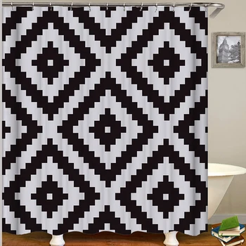 Zebra vzor prúžok sprchový záves čiernej a bielej kúpeľni sprchovací záves polyester vaňa opony pre kúpeľňa