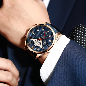 CURREN Business pánske Hodinky Nové Módne Modrý Kremeň Športové Náramkové hodinky z Nerezovej Ocele Chronograf Hodiny Príčinné Hodinky