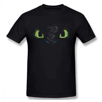 Oči Draka Tlač Bavlna T-Shirt, Ako vycvičiť Draka Akčný Fantasy Film Muži Móda Streetwear