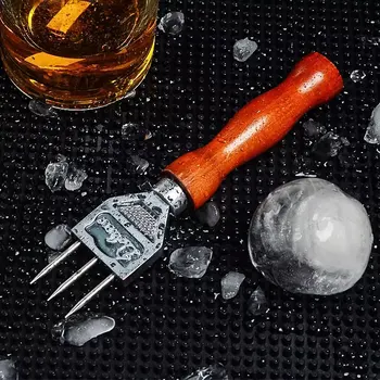 Ice Pick - Robustný Ice stroj sekačka S Masívneho Dreva Rukoväť, 304 Nerezovej Ocele Tri Hrotmi Drvič Ľadu pre Koktail Barman