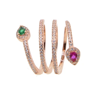 2019 Hot Predaj Top Fashion micro pave Nastavenie Strany Klasické Šperky Anillos Ohromujúci Multi Riadok plný prst Prstene Pre Ženy