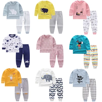 Baby Chlapci Pyžamo Oblek Dievčatá Sleepwear Spánku Vyhovuje Deti T-shirts Nohavice Deti Pyžamo Bavlna Topy, Nohavice, oblečenie pre voľný čas Pijama
