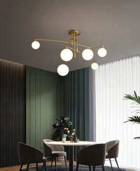 Black Alebo Gold LED Luster Osvetlenie Pre Jedáleň, Obývacia Izba, Spálňa Domov Deco Visí Lampa sklenenú Guľu Moderné, Kreatívne Príslušenstvo