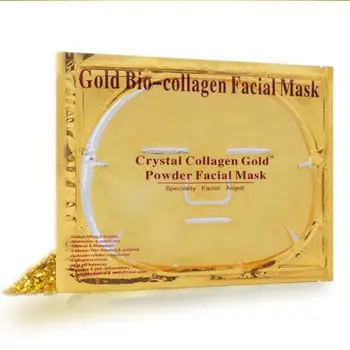 10Pcs 24K gold pleťová maska anti-aging Spevnenie hydratačné organické kórejský 24k gold tvár kolagénu crystal pleťová maska pre starostlivosť o pleť