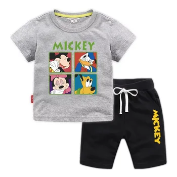 Letné Karikatúra Disney Mickey Minnie Mouse Deti Oblečenie Nastaviť Deti T Košele, Nohavice Chlapci Dievčatá Oblečenie Oblečenie, Bežné Športové Odevy