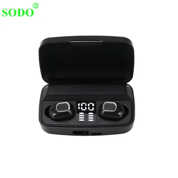 SODO T207 TWS Bezdrôtová 5.0 Slúchadlá Typ-c Nabíjanie Box HD Stereo Slúchadlá Športové Vodotesné Slúchadlá Slúchadlá