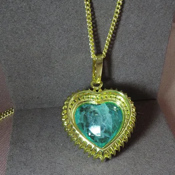 925 Sterling Silver 20*20 MM Paraiba Turmalín Emerald Drahokam Prívesok Jazero Modrá Prírodného Kameňa Náhrdelník Kúzlo Šperky Darček
