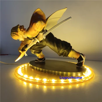 Kimetsu č Yaiba Agatsuma Zenitsu LED Nočné Osvetlenie Démon Vrah Akčné Anime Postavy Lampa Miestnosti Dekorácie Osvetlenie Chlapcov, Hračky Darček