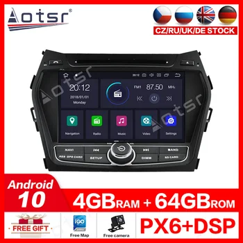 2 din Stereo prijímač Pre Hyundai IX45/Pre Sante Fe Android 10.0 PX6 6 core CPU roky 2013-2018 Auto rádio, prehrávač Multimédií Vedúci Jednotky