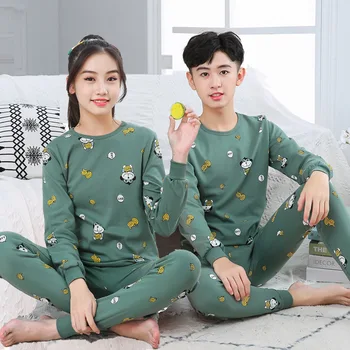 Dievčatá Sleepwear jeseň Zima Bavlnené Pyžamá Sady Deti, oblečenie pre voľný čas pre Chlapca, Pyžamá Deti Odev 9-19Y Teenage Pijamas Oblečenie
