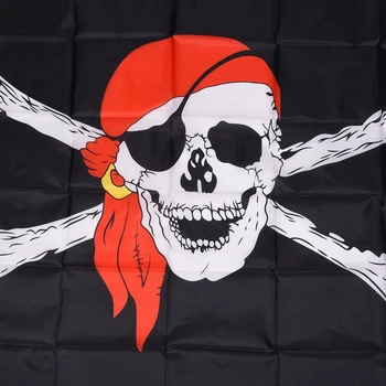 Pirátske Vlajky Karibiku Lebka Hlava Lebka Pirát Kostra Sabre Jolly Roger 150 x 90 cm & NEW 3x5 Pirát s Červená Šatka 3 x 5 Dobre