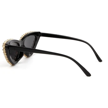 2018 Módne Cat Eye slnečné Okuliare Ženy Značky Vintage Malé luxusné Dámske Drahokamu Slnečné Okuliare Žena Oculos de sol UV400