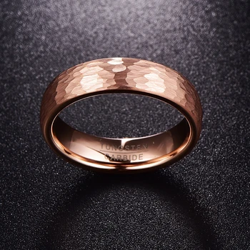 Nuncad nikdy nevyblednú 6 mm široké ružové zlato volfrámové ocele krúžok Človeka Kapela comfort fit veľkosti 5-10 Snubné Prstene Páry Šperky T068R