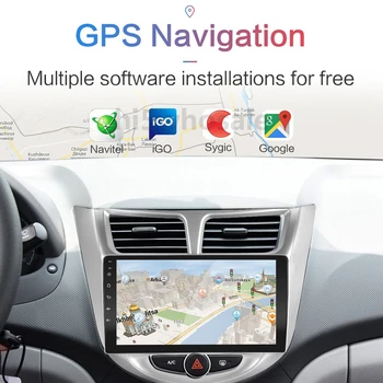 Autorádio 2.5 D 2Din Android 9.1 ÍSŤ Multimediálny Prehrávač Navigácie GPS Pre Hyundai Solaris Prízvuk Verna 2011 2012 2013 -2016