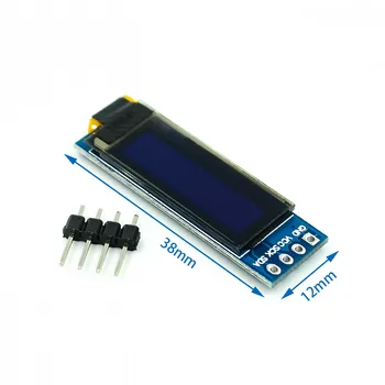 5 KS/VEĽA 0.91 palcový 12832 biela a modrá farebná 128X32 OLED LCD LED Display modul 0.91