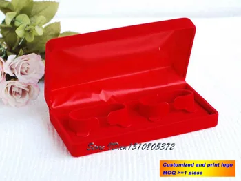 Superior Red Velvet Dvojité Náramok Box Šperky Obaly Boxy Náramok Skladovacie Škatule Anklet Darček Prípade