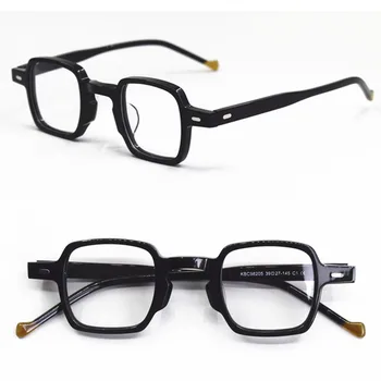 2020 New Vysoká Kvalita Vintage Námestie Mužov Malé Okuliare Rám Pre Ženy Ručne Vyrobené Optické Predpis Lupa