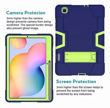 Funda Pre Samsung Galaxy Tab S6 lite 10.4 SM-P610 P615 2020 Modely Shell Bezpečné Deti Brnenie Mäkké Shockproof Kremíka + Pevný Kryt