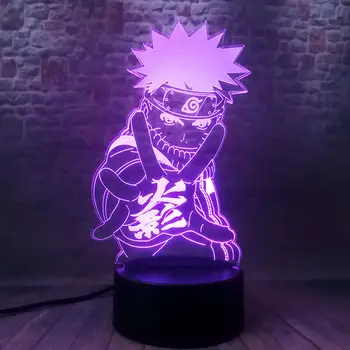 3D Ilúziu LED Nočného Farebné Dotyk Bleskové Svetlo, písací Stôl Dekor Japonsko, Manga Model Naruto Anime Obrázok Svetlo-až Hračky