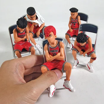 Anime Slam Dunk Shohoku Basketbalový Tím Hanamichi Rukawa Akagi Miyagi Mitsui PVC Údaje Brinquedo Hračky 5 ks/sada