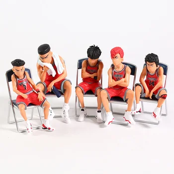 Anime Slam Dunk Shohoku Basketbalový Tím Hanamichi Rukawa Akagi Miyagi Mitsui PVC Údaje Brinquedo Hračky 5 ks/sada
