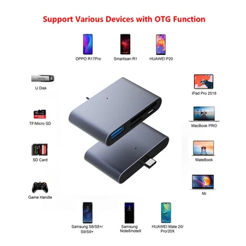 Veľkoobchod 2ks/veľa USB c čítačka kariet sd, micro sd card reader pre IPAD PRO 2020 macbook pro dochádzajúcich accessries