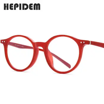 HEPIDEM Acetát Optické Okuliare Rám Ženy 2020 Vintage Okrúhle Okuliare Mužov Krátkozrakosť Predpis Blbecek Okuliare Okuliare 9116