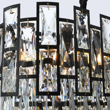 Lesk Cystal Luster pre Obývacia Izba Moderné Domáce Dekorácie Retangle Kuchyňa Osvetlenie led Lustre Čierne Svetlo Lampy