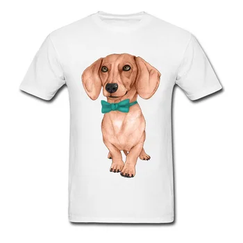 Milujem Môj Pes Pet Zvierat T-Shirts Mužov Jazvečík Wiener Psa Nakreslený Obrázok Tričko Pre Pekný Muž Roztomilý Teckel Bavlna Tees