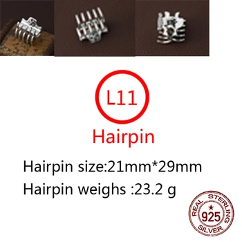 L11 s925 mincový striebro vlásenky osobnosti módy punk hip-hop štýl šperky kríž list tvar vlasy príslušenstvo